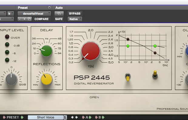 music gear psp audioware 2445 reverb plug-in