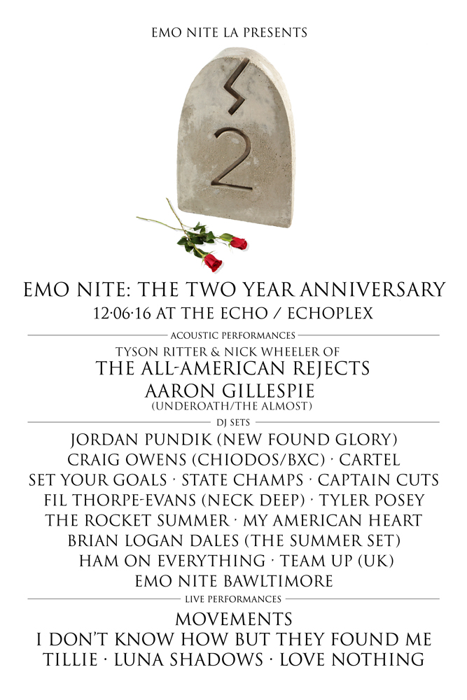 Emo Nite 2-year anniversary lineup