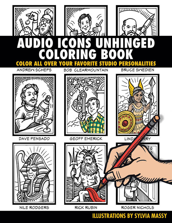 Sylvia Massy coloring book "Audio Icons"