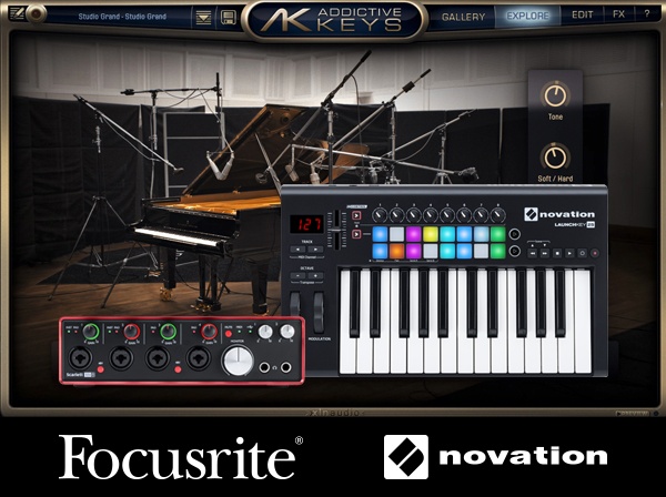 XLN Addictive Keys bundled with Focusrite and Novation