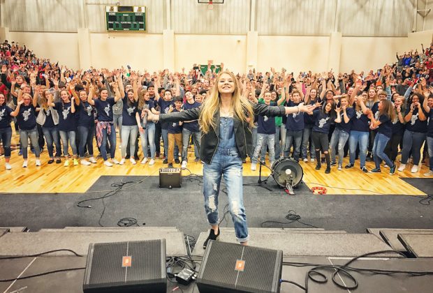 Tegan Marie performs for school - photo credit: Sweety High