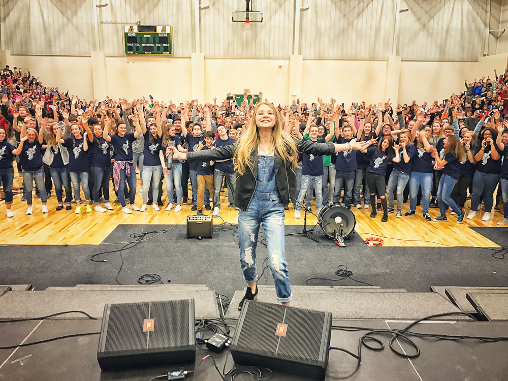 Tegan Marie performs for school - photo credit: Sweety High
