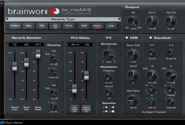 Plugin Alliance bx_rooMS reverb plug-in