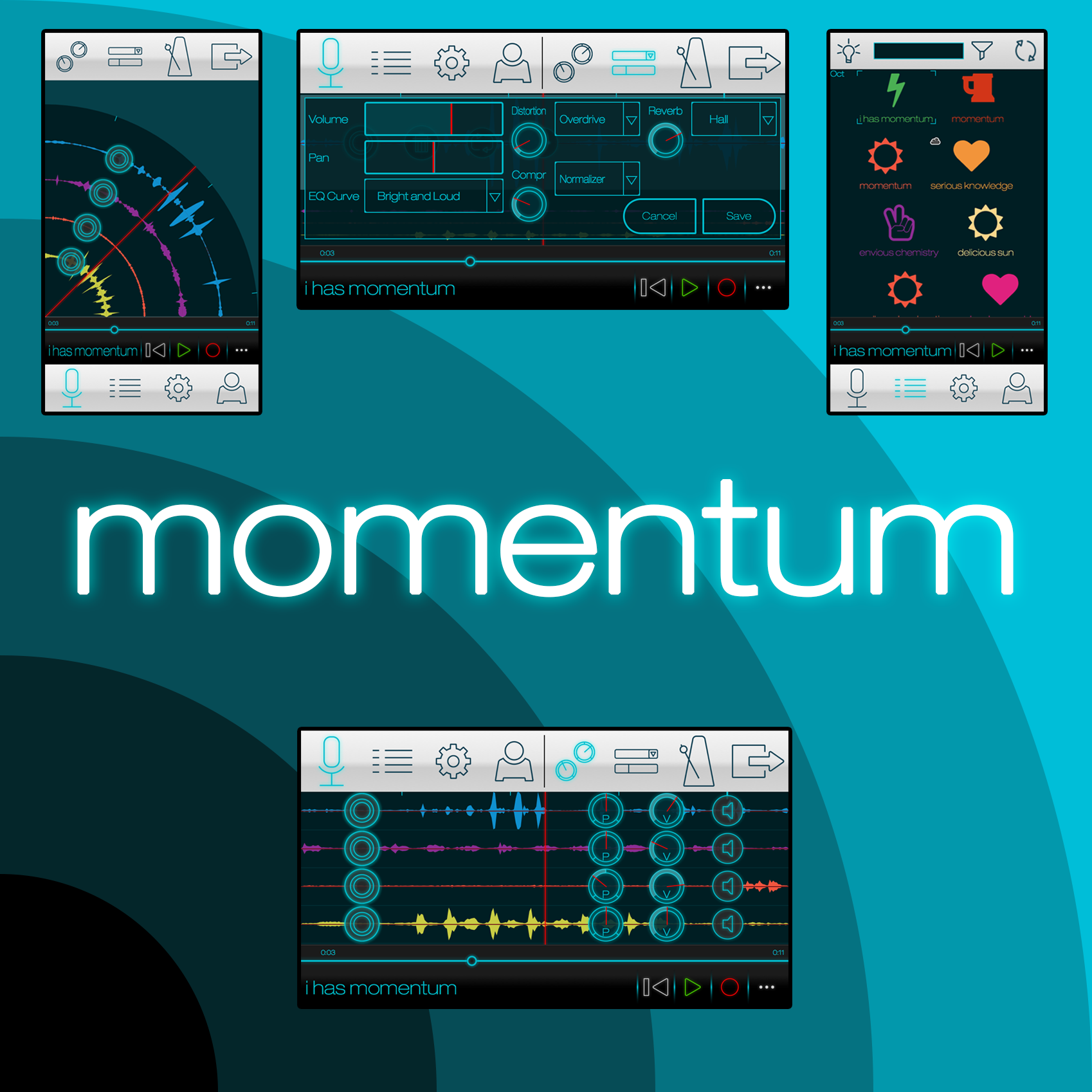 Momentum Logo with Screens