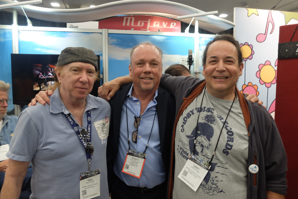 GRAMMY winning engineer, producer and session guitarist Neil Citron, Mojave Audio President Dusty Wakeman and Sphere Studios Chief Tech Gary Myerberg at the Mojave Booth