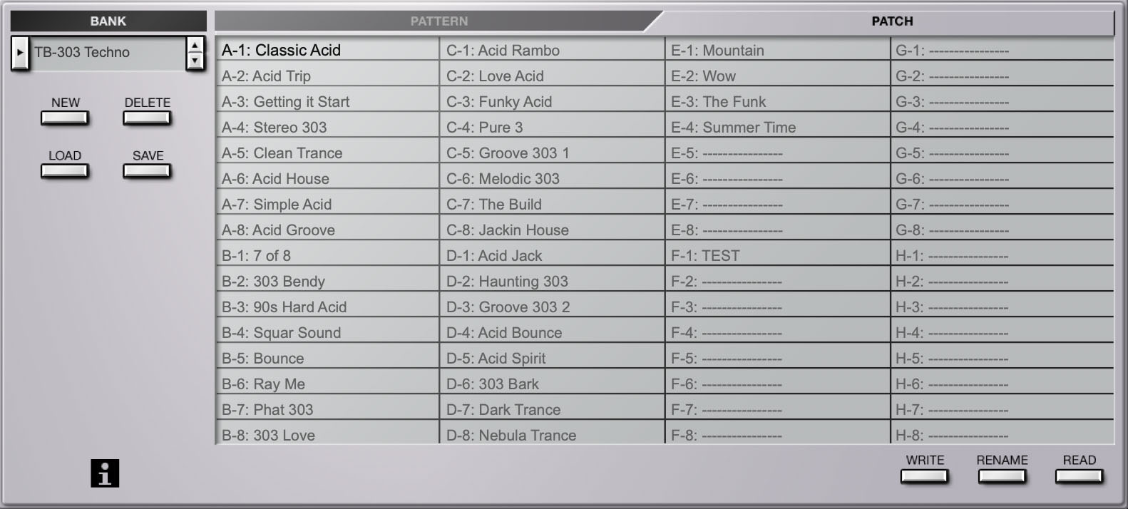 Roland TB-303 Bass Line patches 