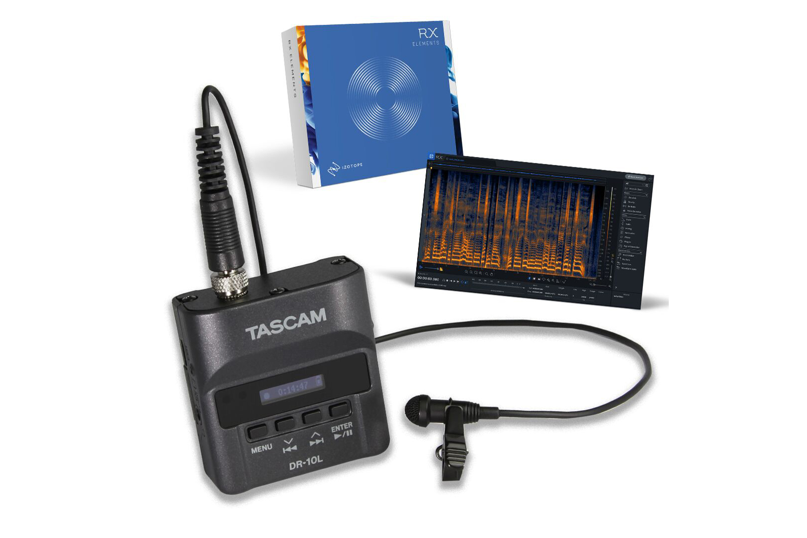 TASCAM Bundles iZotope RX Elements with DR-10L Micro Linear PCM